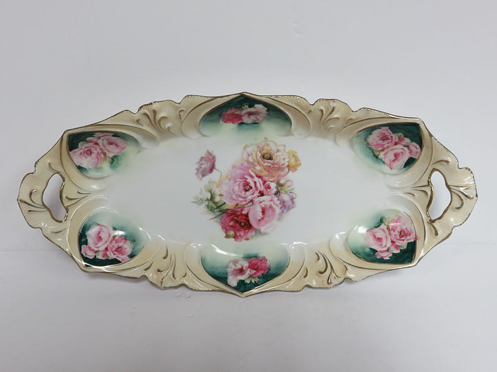 Antique Hand Painted Serving Dish