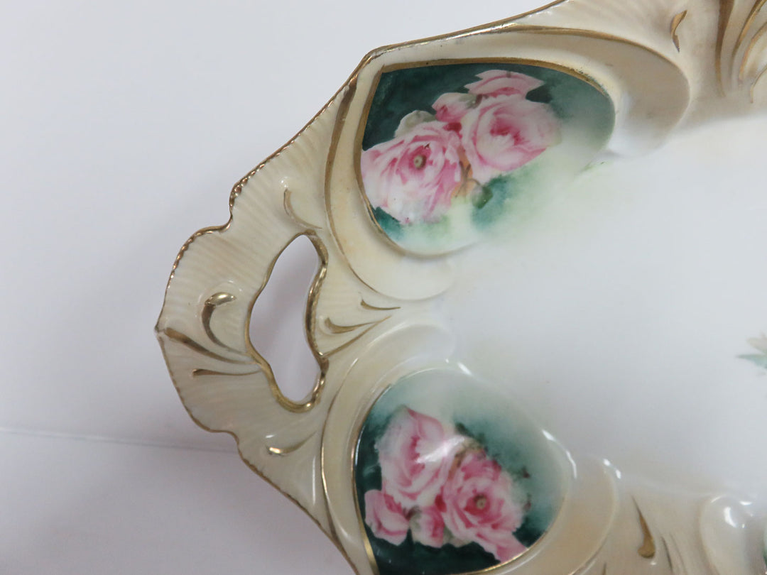 Antique Hand Painted Serving Dish