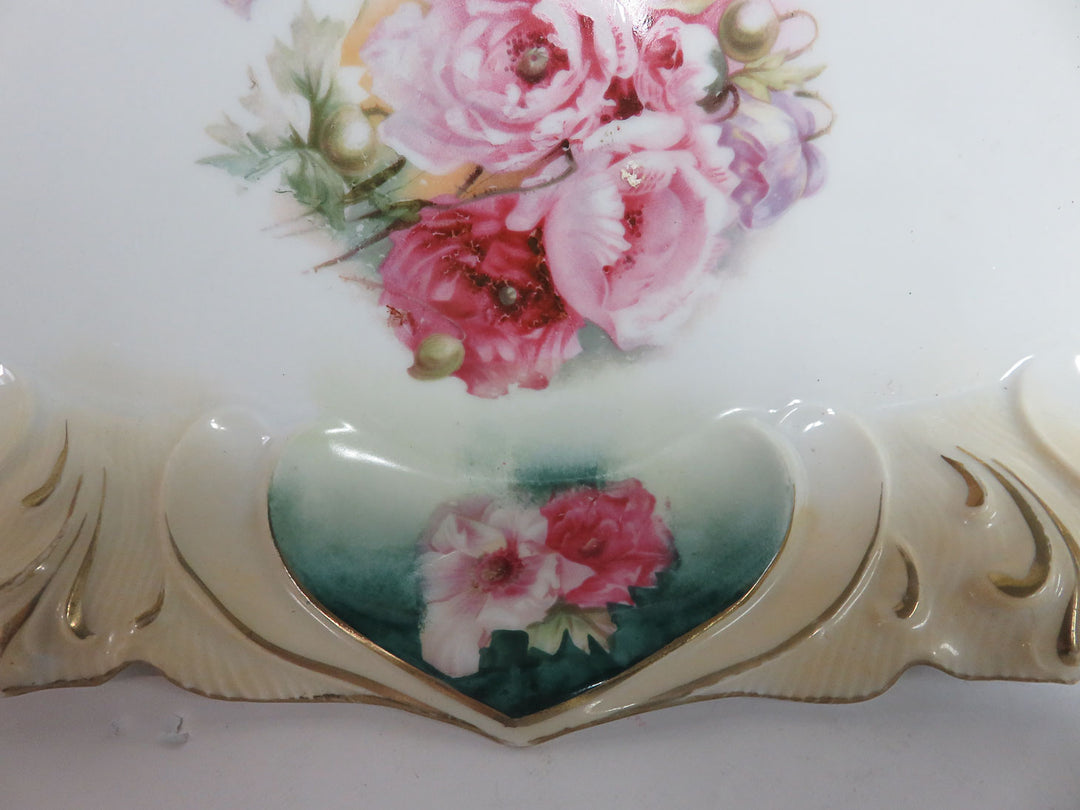 Antique Hand Painted Serving Dish