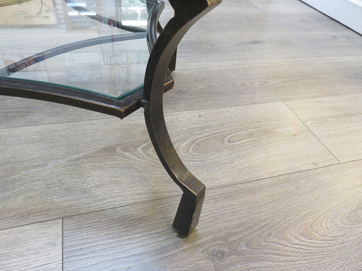 Black Iron & Glass End Table