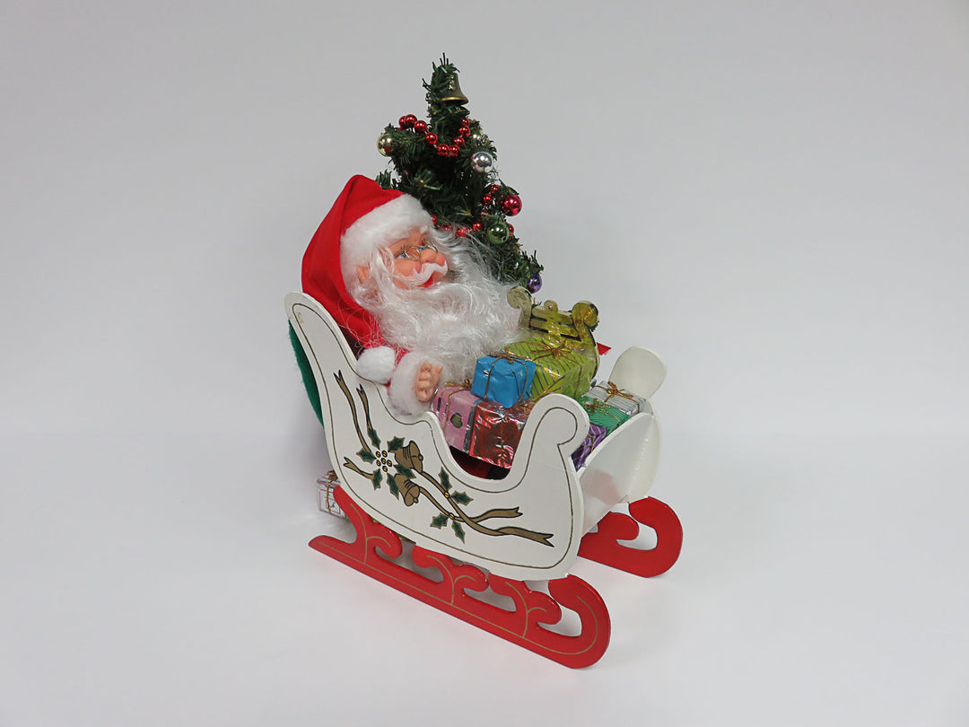 Santa in Wood Sleigh