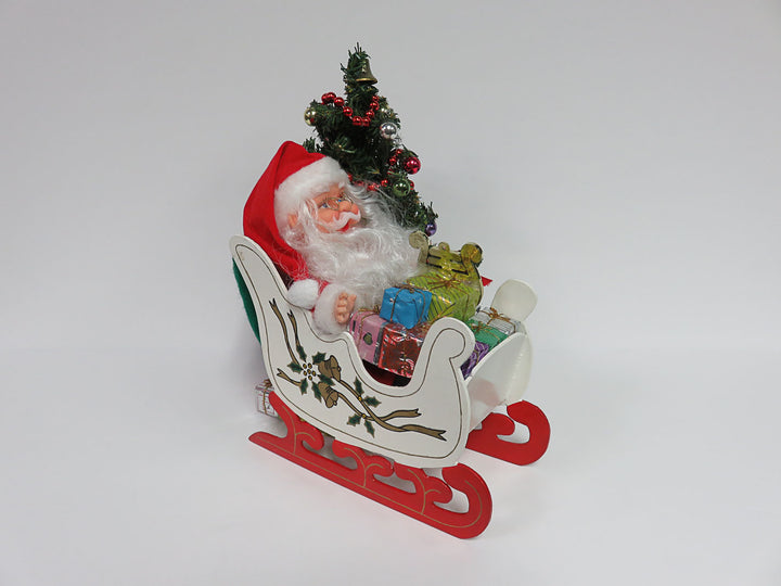 Santa in Wood Sleigh