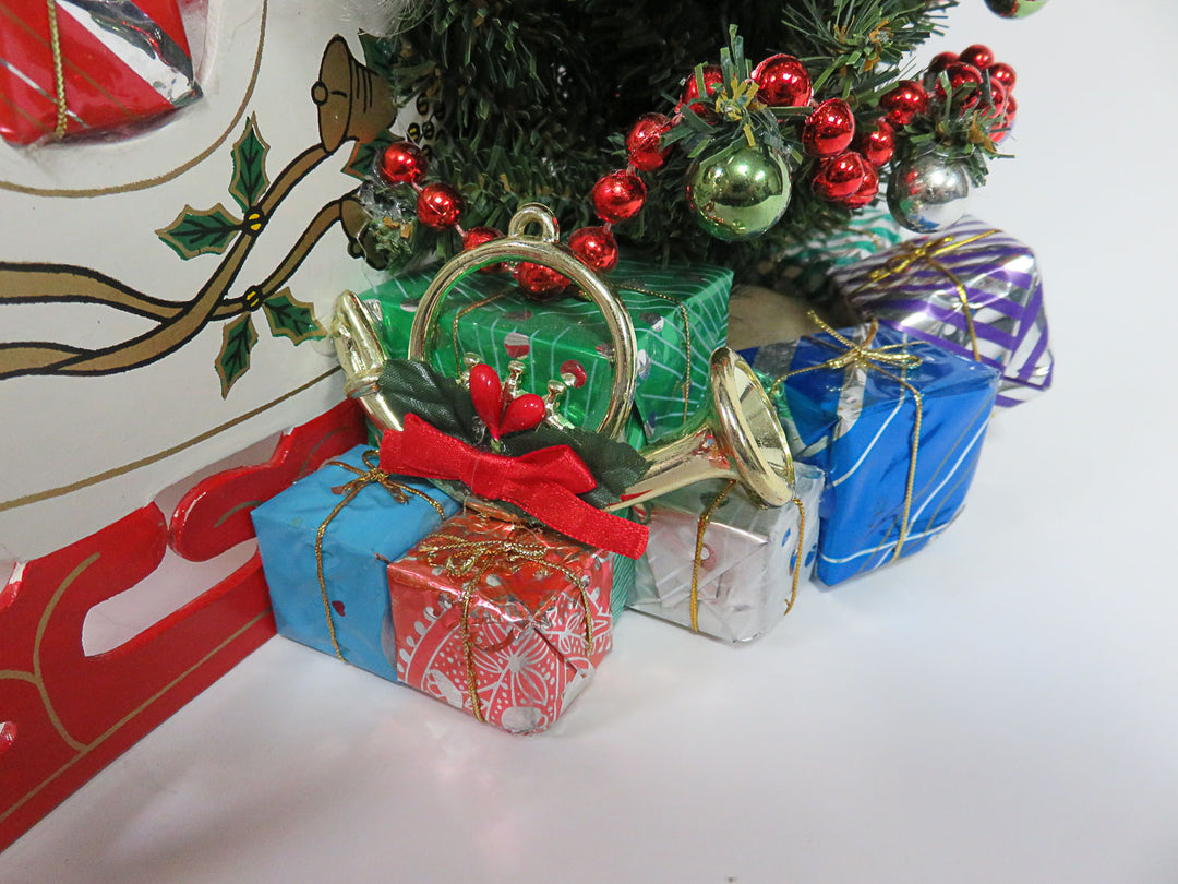 Santa in Wood Sleigh