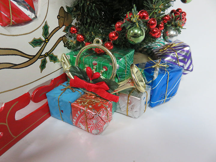 Santa in Wood Sleigh