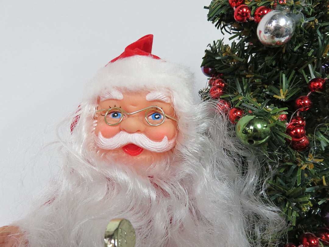 Santa in Wood Sleigh