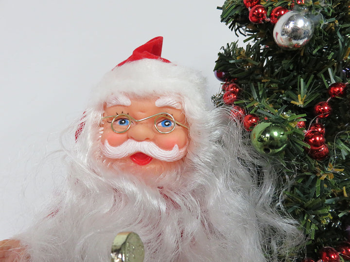 Santa in Wood Sleigh