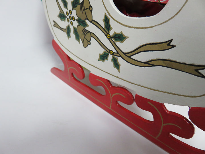 Santa in Wood Sleigh