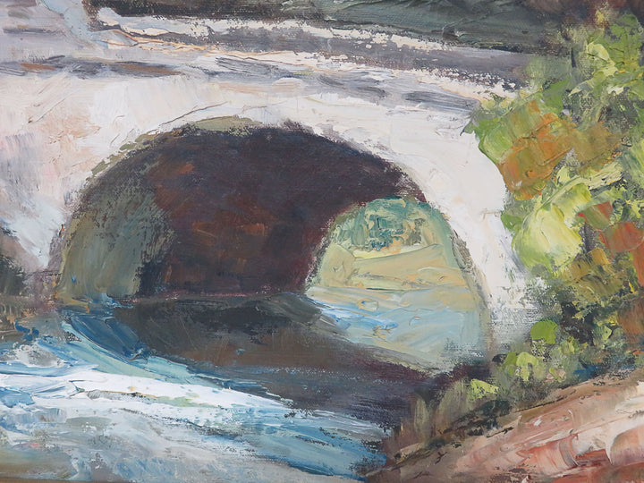 Original Oil Landscape with Bridge