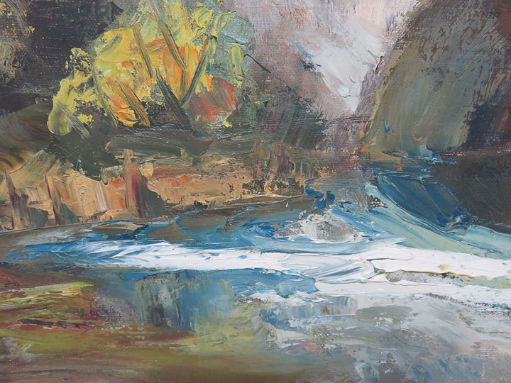 Original Oil Landscape with Bridge