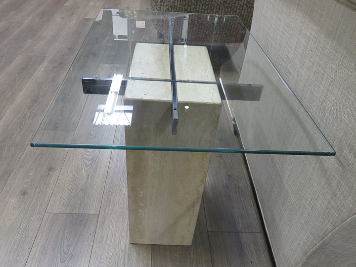 Stone & Glass End Table