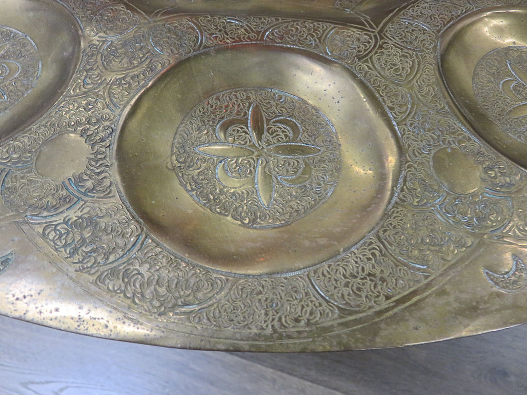 Moroccan Brass Tray Table