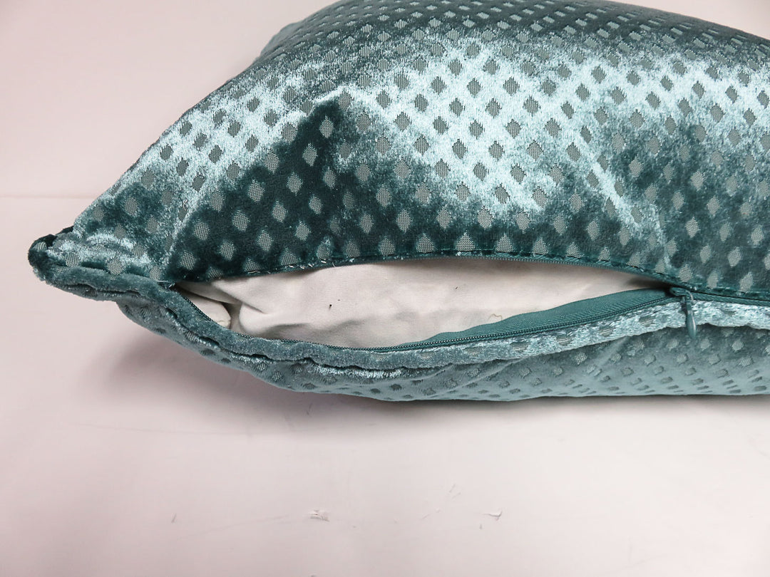 Aqua Velvet Throw Pillow