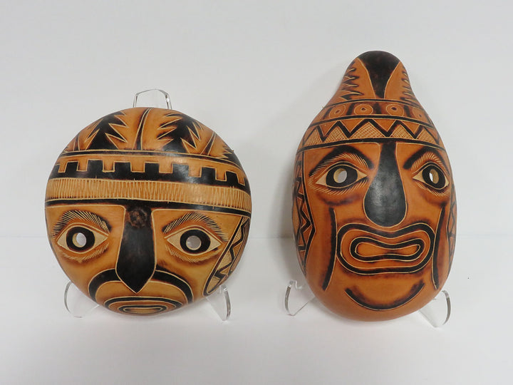 Hand-carved Gourd Masks
