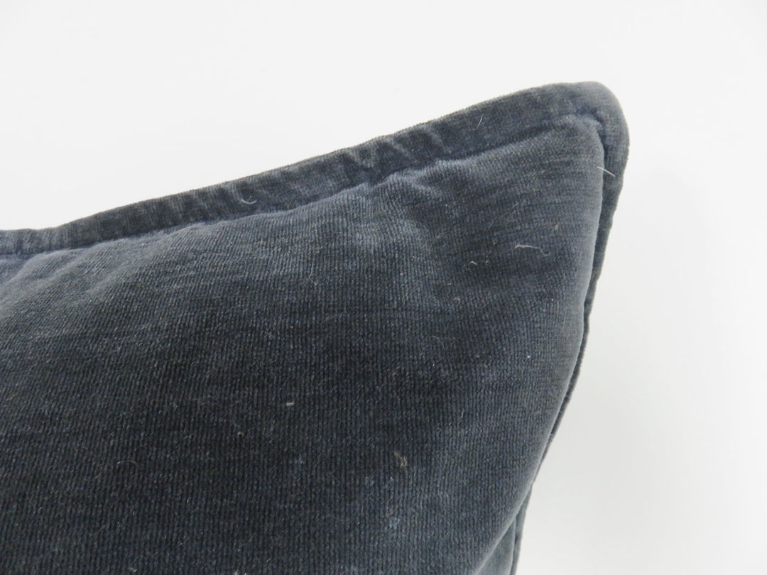 Dark Gray Velvet Throw Pillow