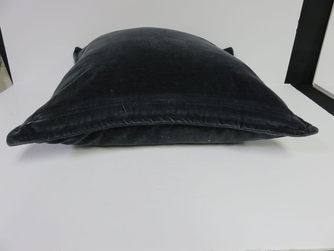 Dark Gray Velvet Throw Pillow