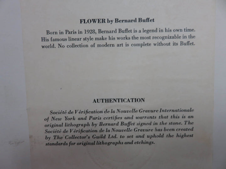 Bernard Buffet Flower Print