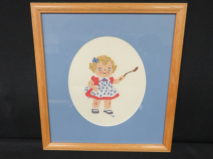 Cross Stitched Campbell Soup Girl