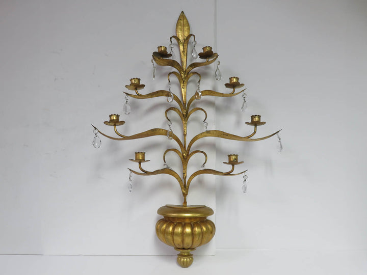 Vintage Gilt Wall Sconce Candle Holder