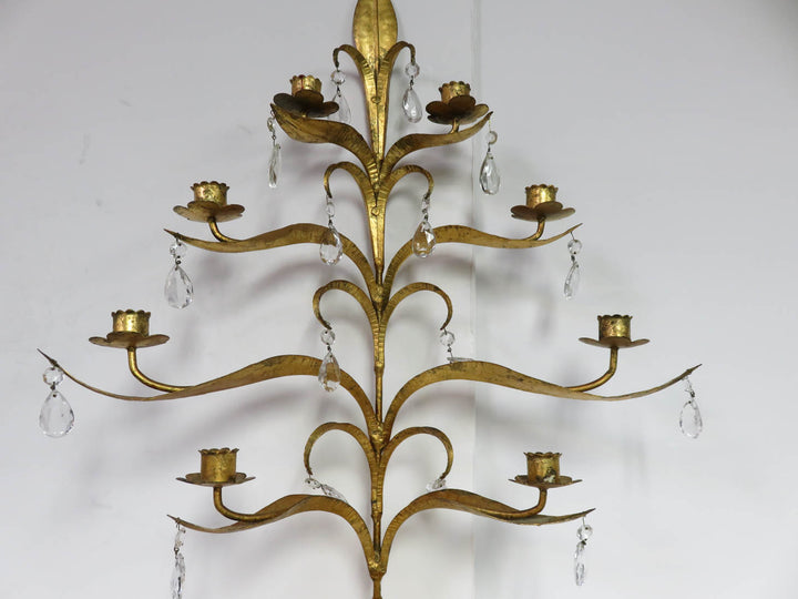 Vintage Gilt Wall Sconce Candle Holder