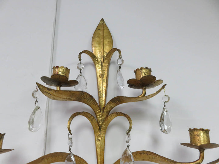 Vintage Gilt Wall Sconce Candle Holder