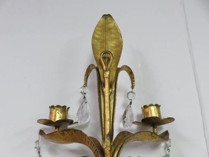 Vintage Gilt Wall Sconce Candle Holder