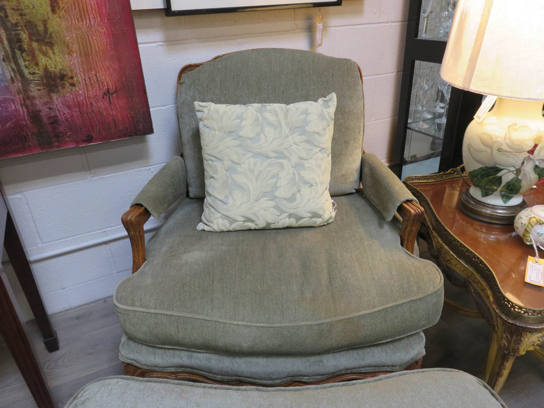 Baker Bergere Chair & Ottoman