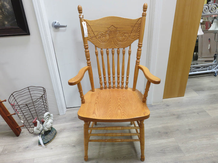 Vintage Carved Oak Arm Chair