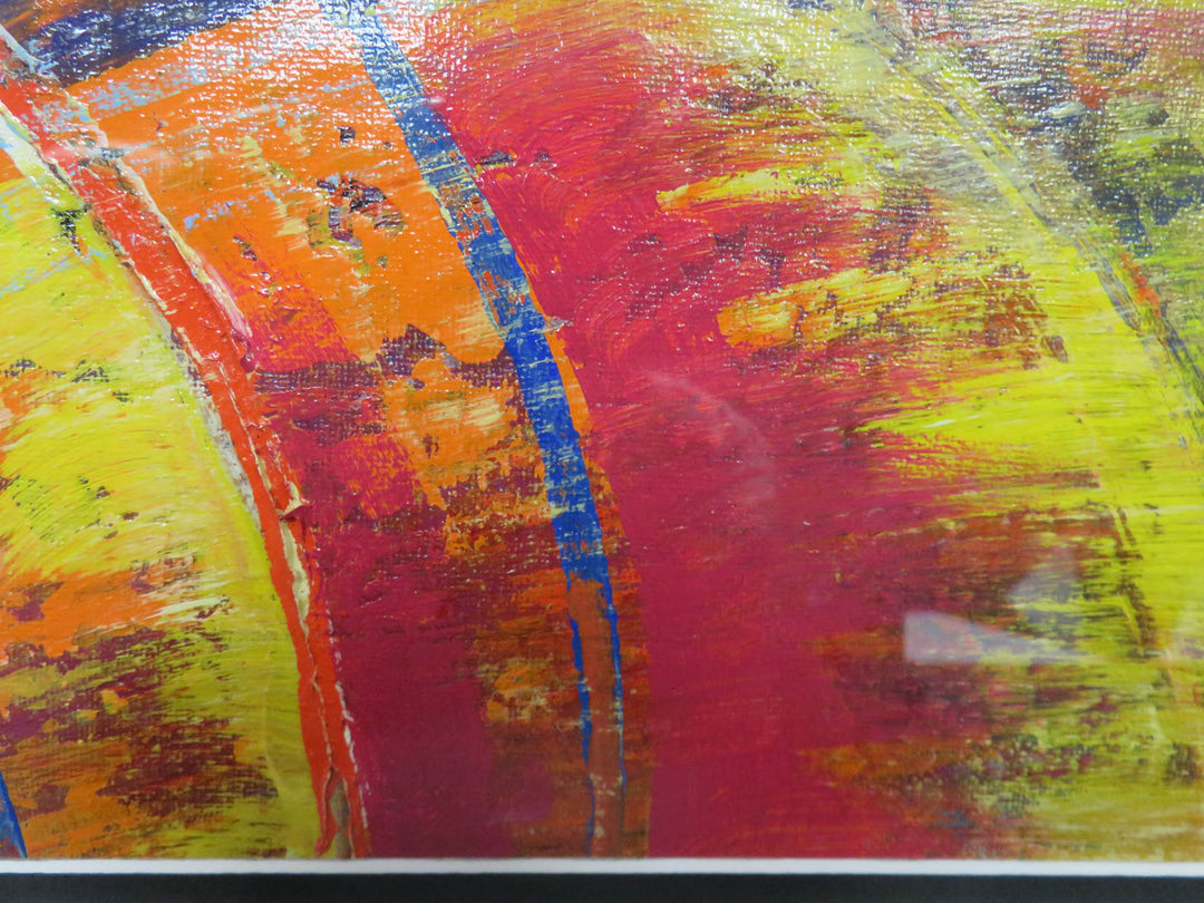 Framed Original Abstract on Fabric