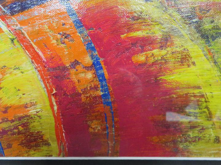 Framed Original Abstract on Fabric