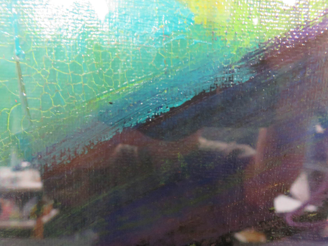 Framed Original Abstract on Fabric