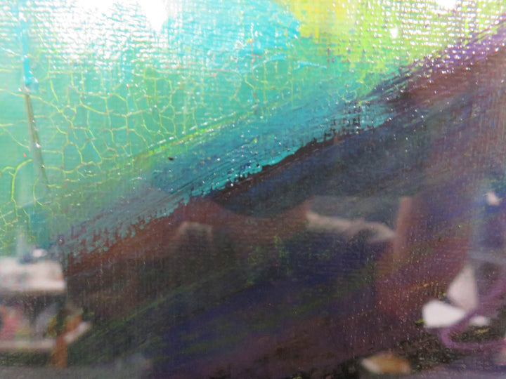 Framed Original Abstract on Fabric