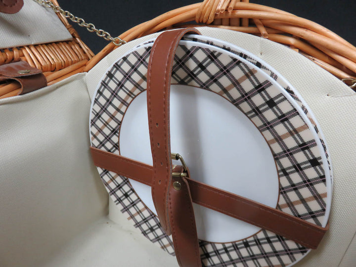 Wicker Picnic Basket for 2
