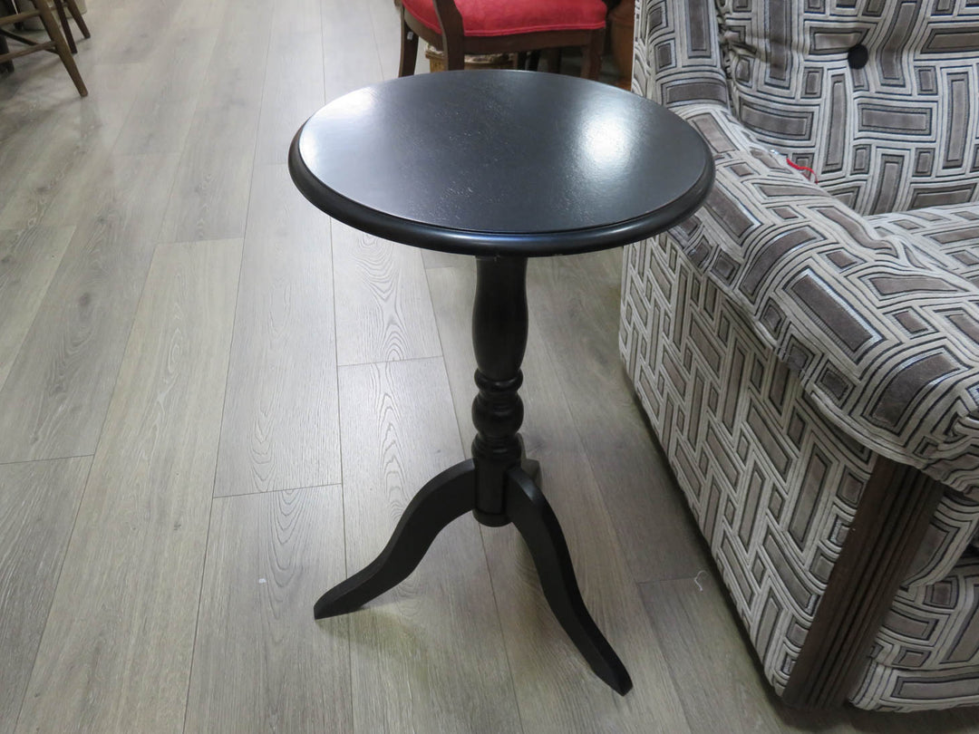 Round Black Accent Table