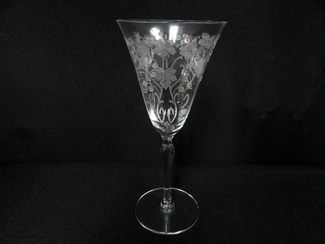 Etched Floral Water Glasses