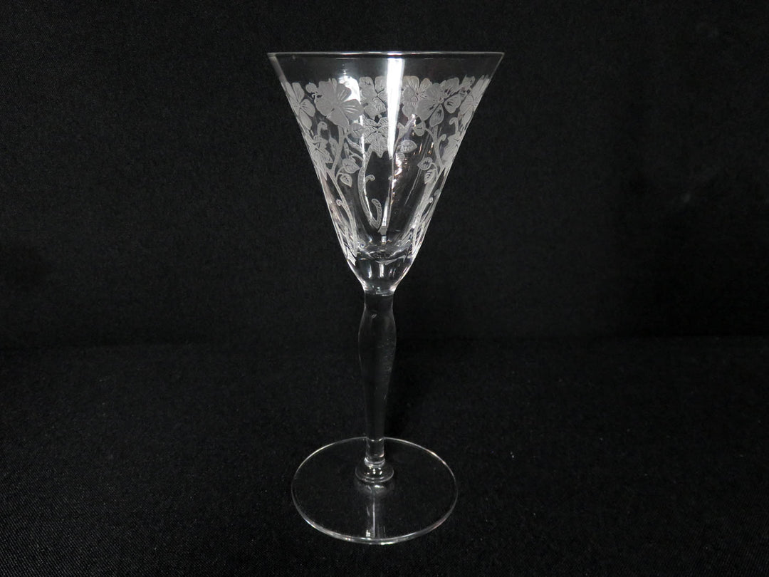 Etched Floral Sherry Glass Set