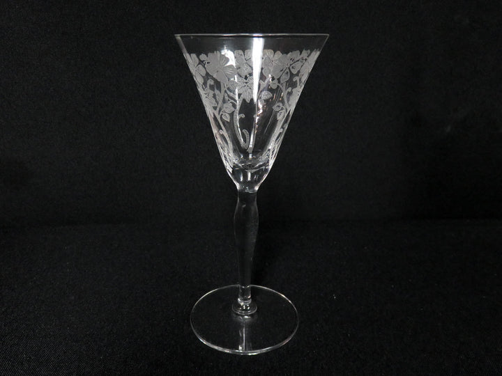 Etched Floral Sherry Glass Set