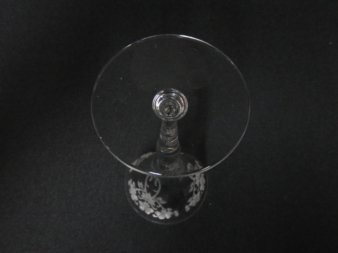Etched Floral Sherry Glass Set