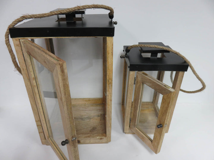 Mikasa Mango Wood  Lantern Duo