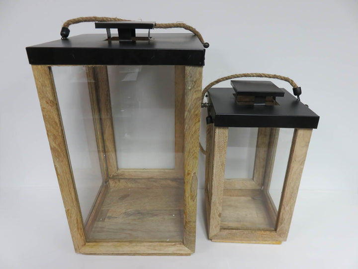 Mikasa Mango Wood  Lantern Duo
