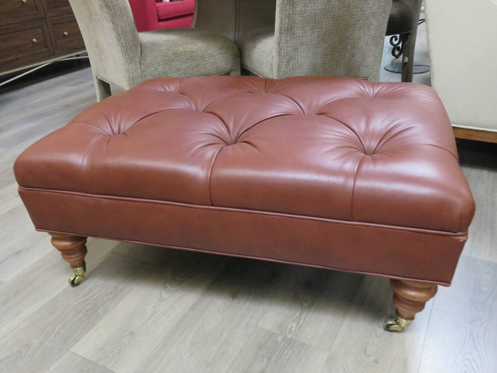 Ethan Allen Leather Ottoman