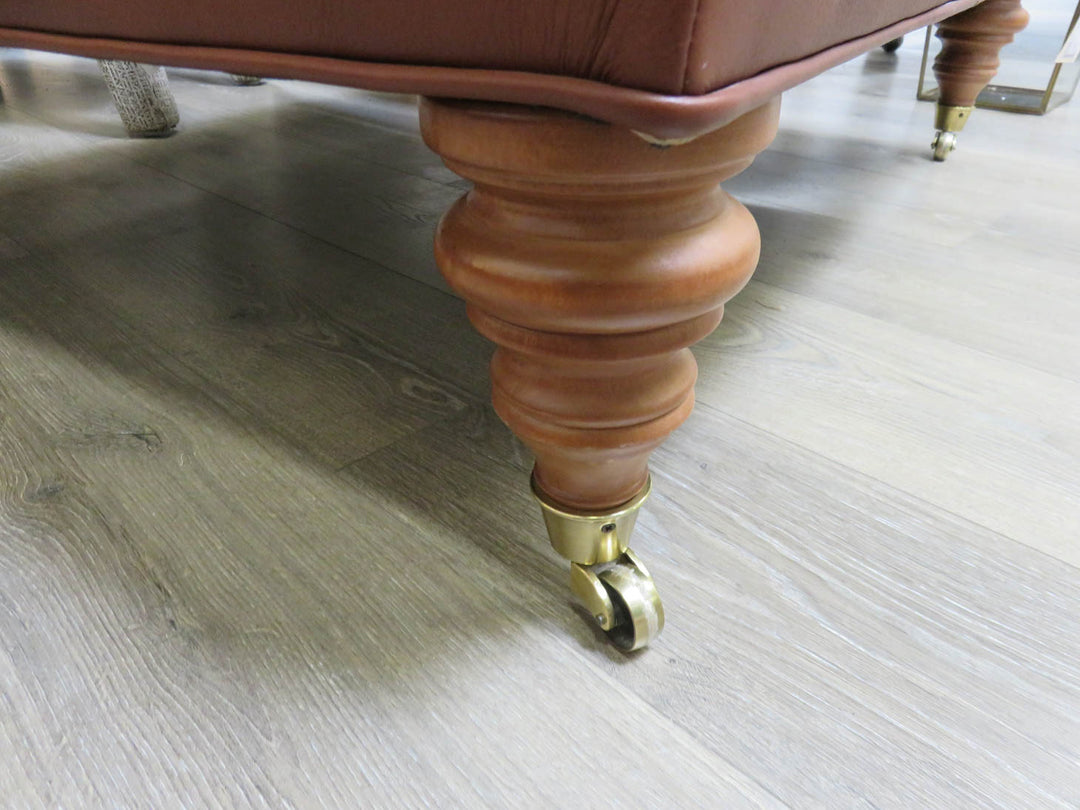 Ethan Allen Leather Ottoman