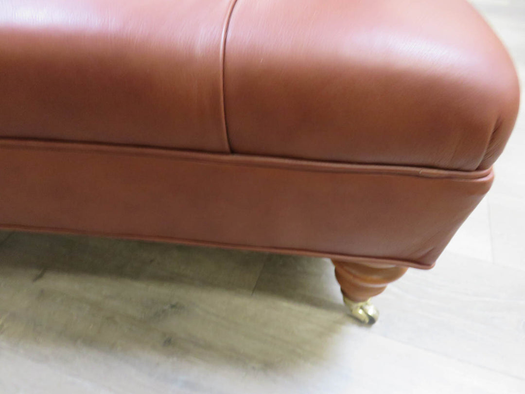 Ethan Allen Leather Ottoman