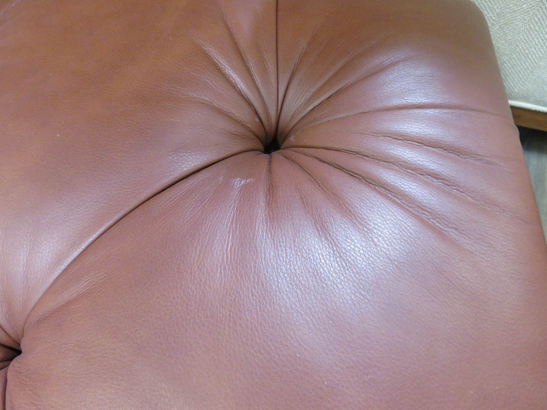 Ethan Allen Leather Ottoman