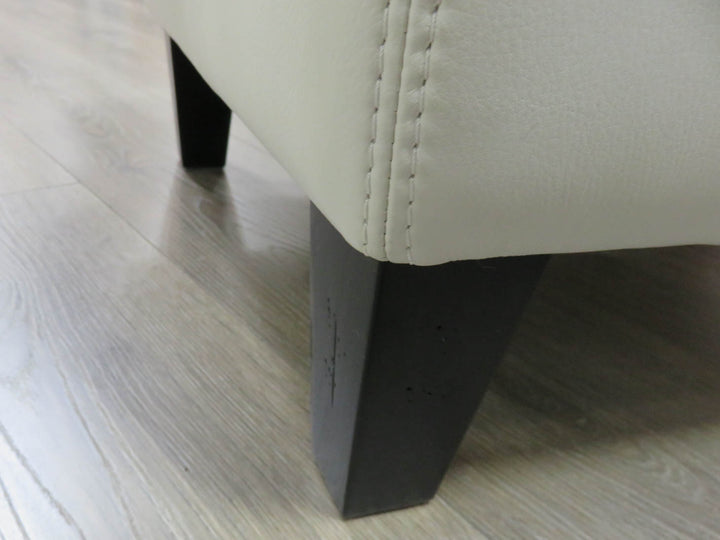 Off-White Leather Ottoman