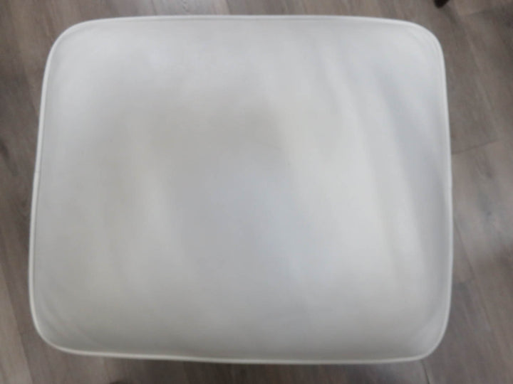 Off-White Leather Ottoman