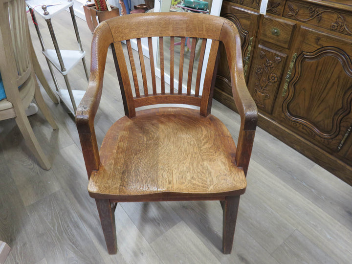 Antique Oak Banker's Chair