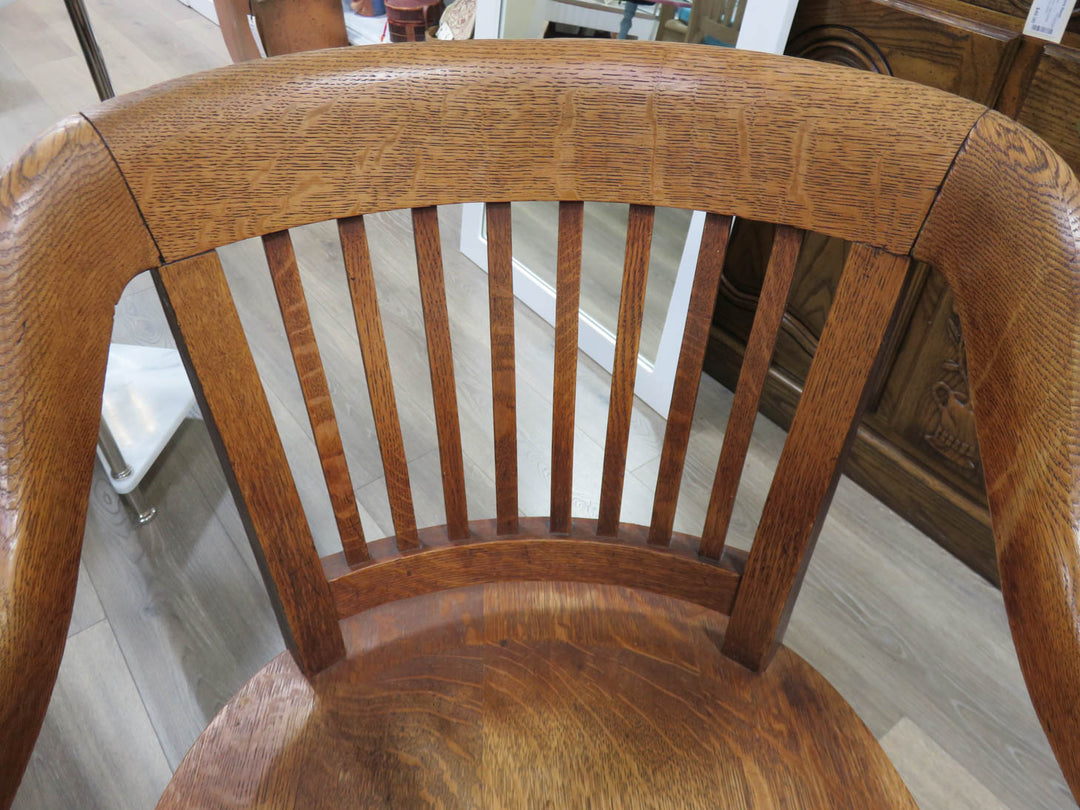 Antique Oak Banker's Chair