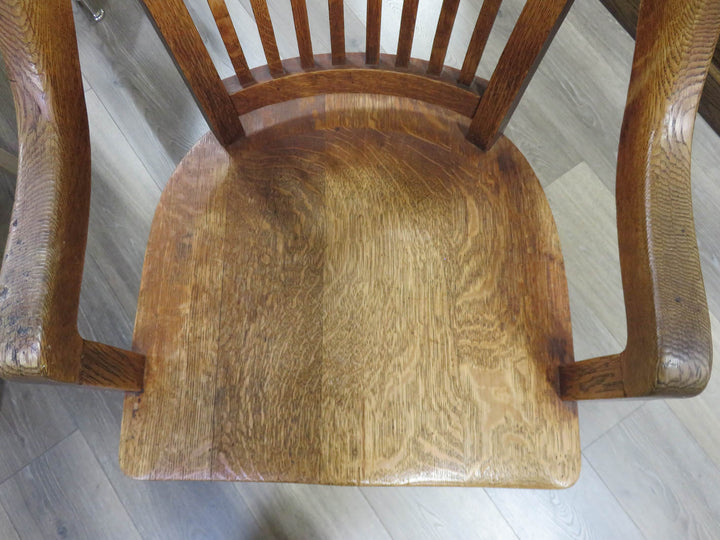 Antique Oak Banker's Chair