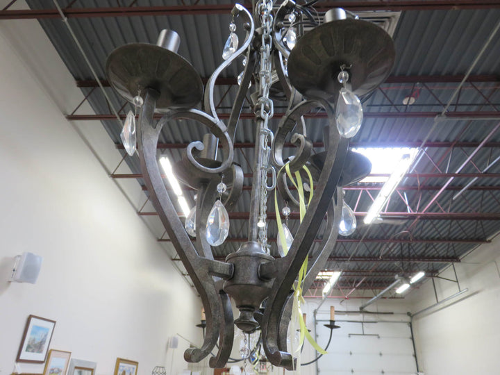 Iron and Crystal Chandelier