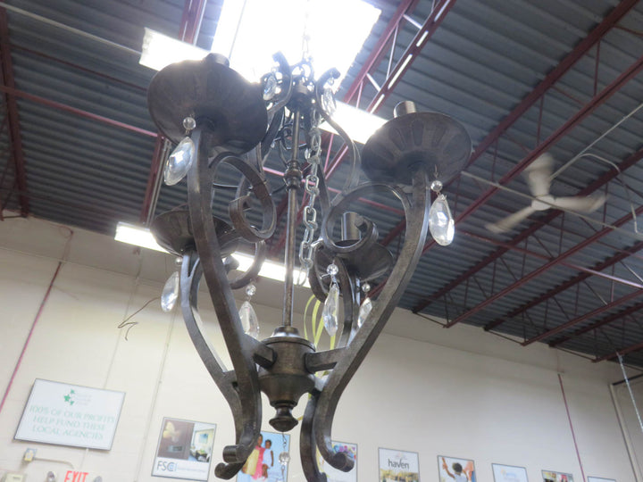 Iron and Crystal Chandelier